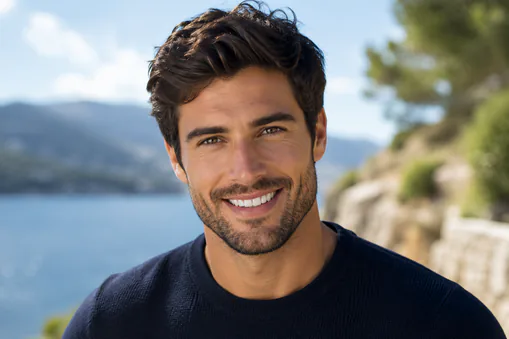 handsome man smiling